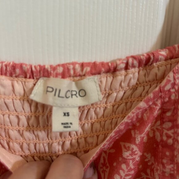 Anthropologie Pilcro Baby Doll Mini Dress Floral Pink Twee SZXS Prairie Boho - Picture 8 of 9